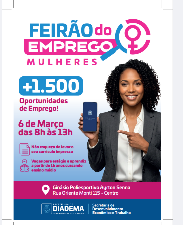 Feirão da Mulher acontece nesta sexta, em Diadema