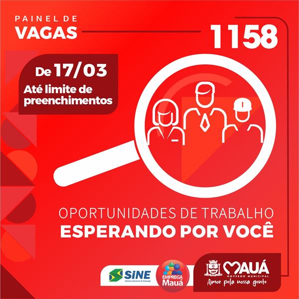 Sine de Mauá tem mais de 1158 vagas de emprego cadastradas