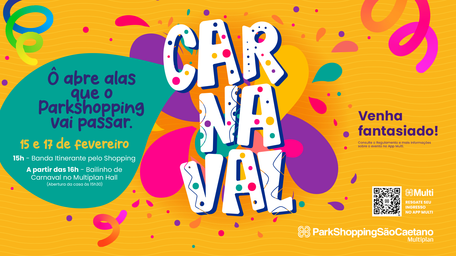 ParkShopping São Caetano tem programação especial de Carnaval com banda itinerante e bailinho no Multiplan Hall